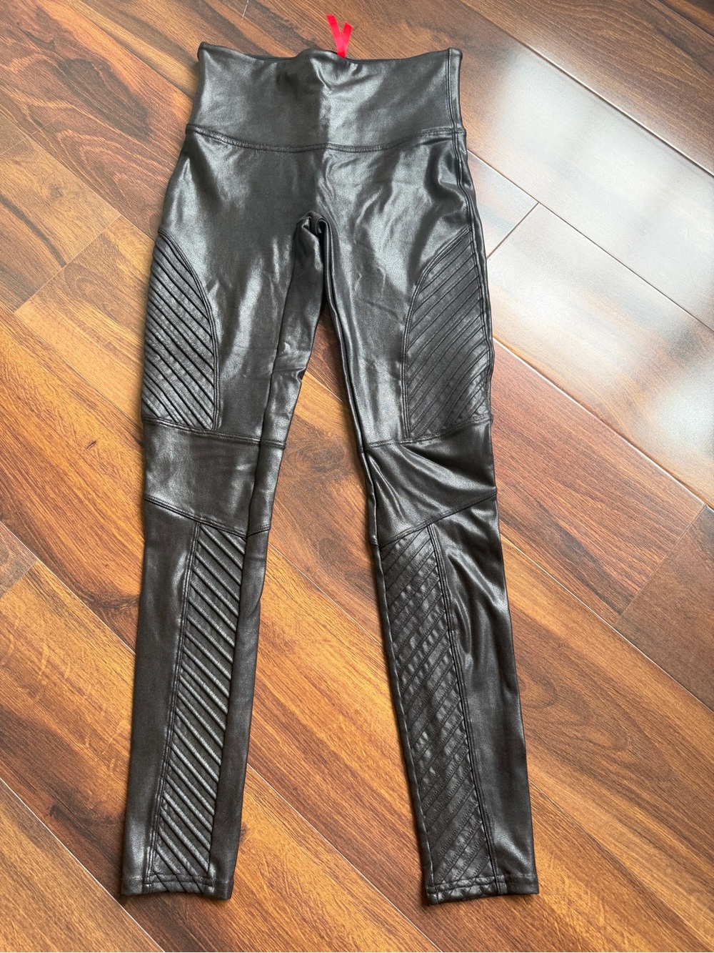 Spanx Faux Leather Moto Leggings Black M